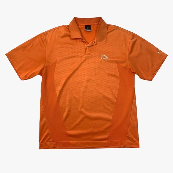 Nike Polo Shirt Men Large Orange Golf Fit Dry Body Mapping Lightweight Mesh Vent - Picture 1 of 12